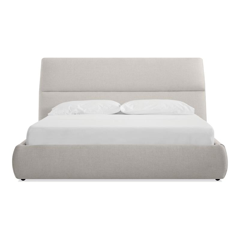 Mobital Lunar Modern Polyester Blend Fabric King Storage Bed in Gray Tweed