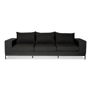 Mobital Jericho 17&quot 3-seater Fabric Sofa in Sunbrella Charcoal Gray/Black