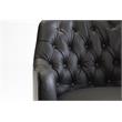 Mobital Ellington Modern Leather Arm Chair with Wood Legs in Black