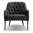 Mobital Ellington Modern Leather Arm Chair with Wood Legs in Black