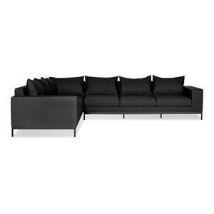 Mobital Jericho 17&quot Fabric Sectional with Black Frame in Sunbrella Charcoal Gray