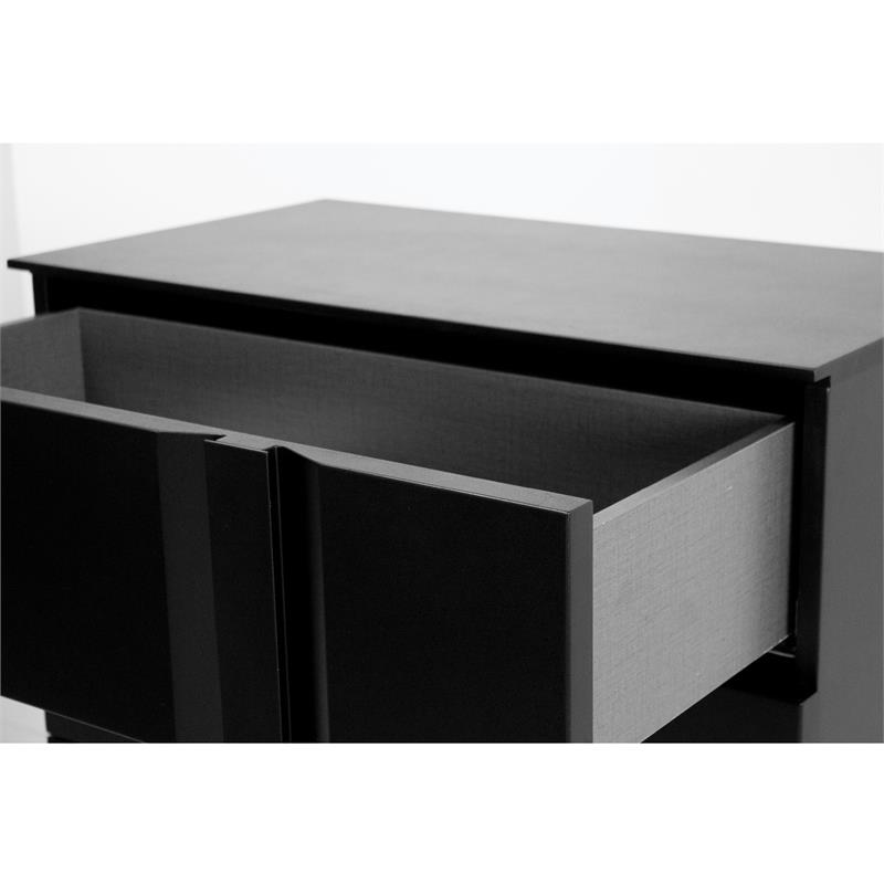 Mobital Carbon Modern Wood Right Side Facing Night Table in Matte Black