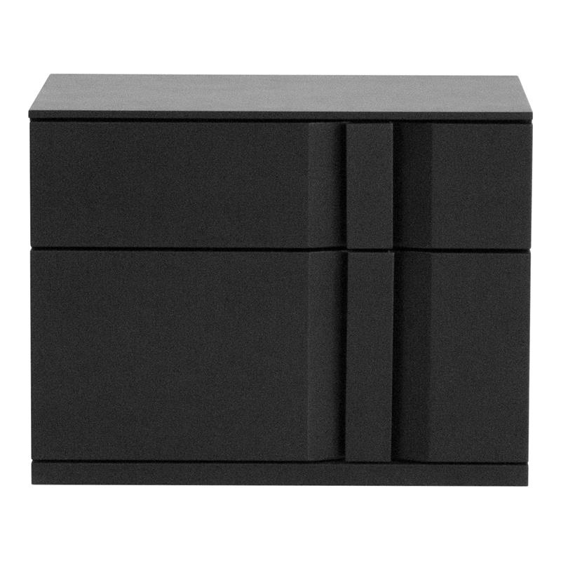Mobital Carbon Modern Wood Right Side Facing Night Table in Matte Black