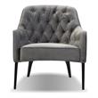 Mobital Ellington Modern Velvet Arm Chair with Black Wood Legs in Pewter