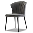 Mobital Ariel Dining Chair Graphite Velvet- Black  Legs Set Of 2