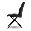 Mobital Chavez Dining Chair Midnight Grey Leatherette- Black Set Of 2