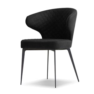 Mobital Hug Dining Chair Coal Fabric- Iron Painted Legs Set Of 2
