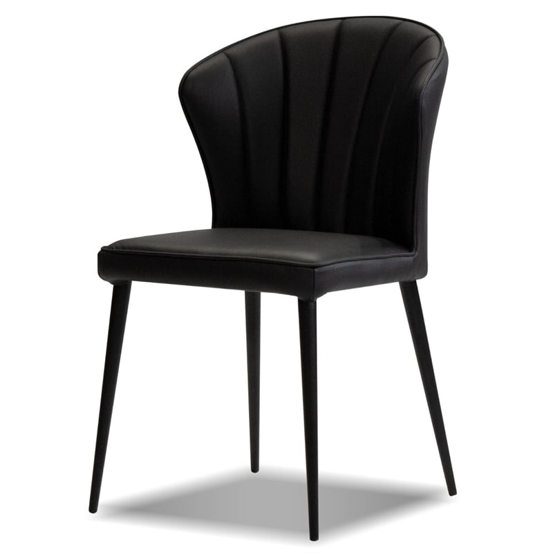 Mobital Ariel Counter Stool Black Leather- Black  Legs