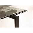 Mobital Cantro Extending Dining Table Clear Glass With Black  Base