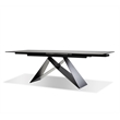 Mobital The W Dining Table Carrera Ceramic on Glass- Black  Frame