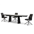 Mobital Prism Ext. Dining Table Grey Ceramic on Glass- Black  Legs