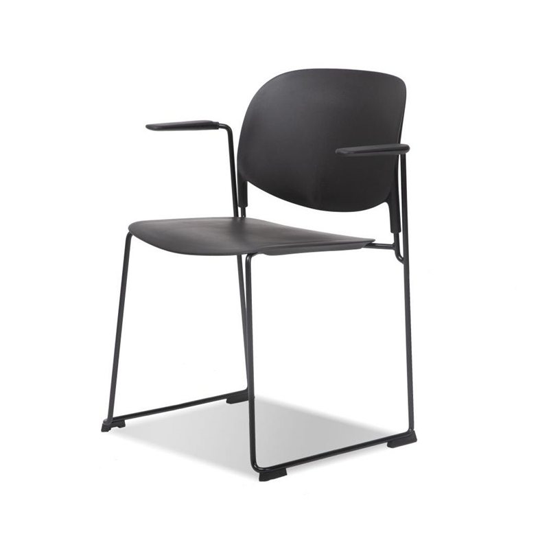 Mobital Pringle Stackable Arm Chair Black- Black  Legs Set Of 4