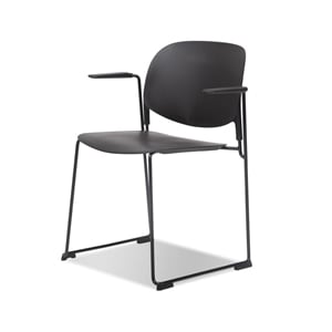 Mobital Pringle Stackable Arm Chair Black- Black  Legs Set Of 4