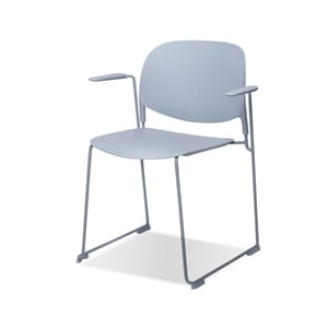 Mobital Pringle Stackable Arm Chair Light Blue- Light Blue Legs Set Of 4