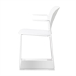 Mobital Pringle Stackable Arm Chair White- White  Legs Set Of 4