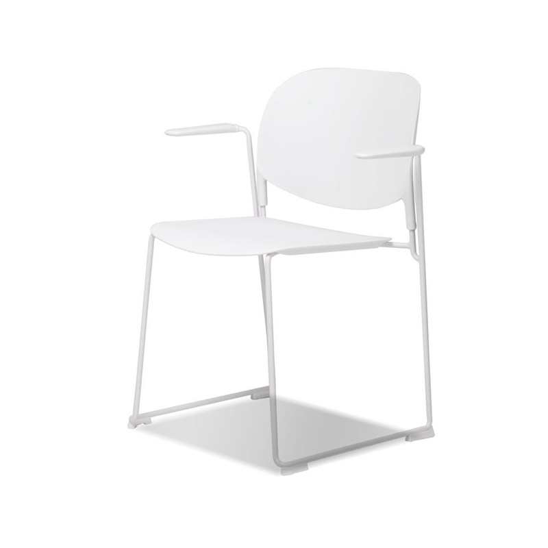 Mobital Pringle Stackable Arm Chair White- White  Legs Set Of 4