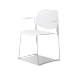 Mobital Pringle Stackable Arm Chair White- White  Legs Set Of 4