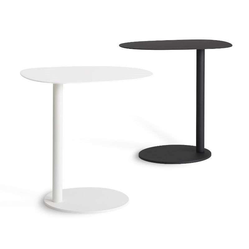 Mobital Perch Modern Powder Coated Steel Top and Frame End Table in Matte Black