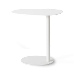 Mobital Perch Modern Powder Coated Steel Top and Frame End Table in Matte White