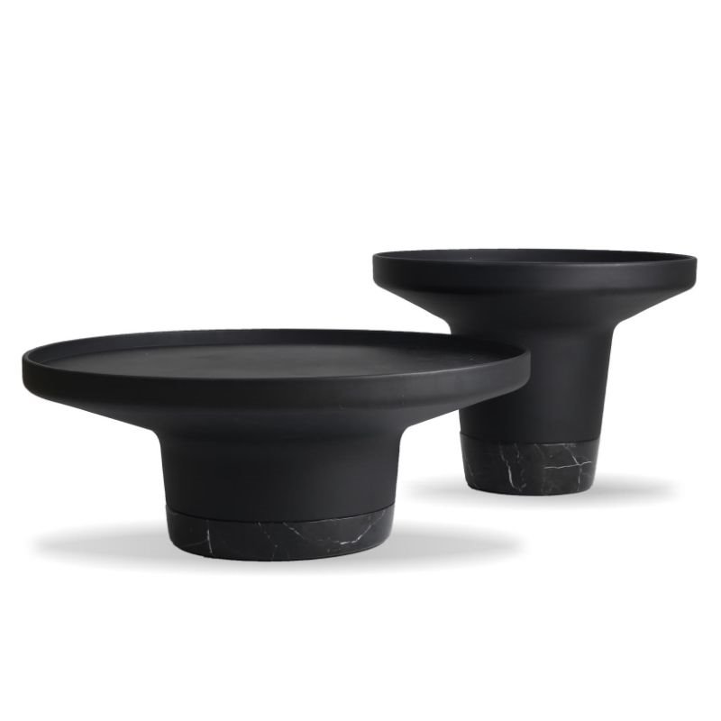 Mobital Spacer Modern Aluminum Top Coffee Table Powder Coated in Black