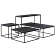 Mobital Onix Modern Sofa Table in Black Marble and Black Steel Frame