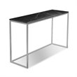 Mobital Onix Modern Sofa Table in Black Nero Marquina Marble and Steel Base