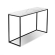 Mobital Onix Modern Sofa Table in White Marble Marble and Black Powder Coated Steel