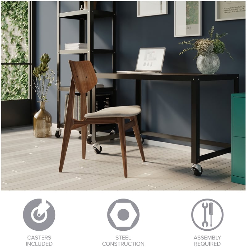 Hirsh Ready-to-assemble 48-inch Wide Mobile Metal Desk Black