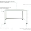 Hirsh Ready-to-assemble 48-inch Wide Mobile Metal Desk White