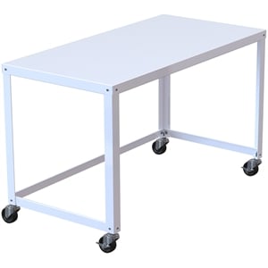Hirsh Ready-to-assemble 48-inch Wide Mobile Metal Desk White