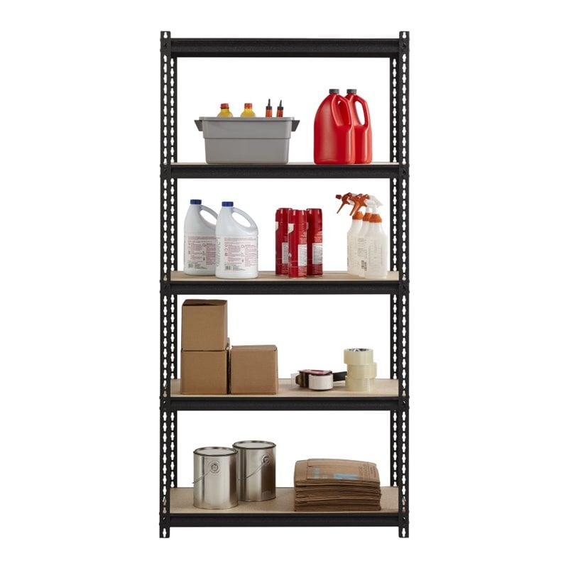 Iron Horse 2300 Riveted Metal Shelving 4-Shelf Unit 18D x 36W x 60H Black