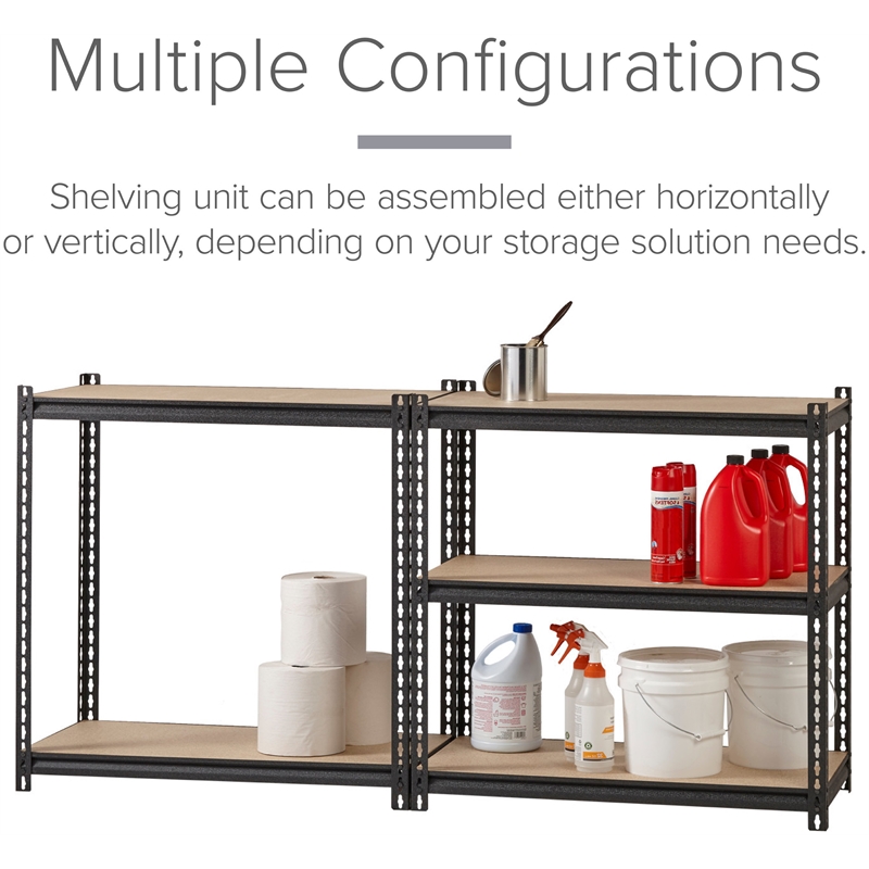 Iron Horse 2300 Riveted Metal Shelving 5-Shelf Unit 18D x 36W x 72H Black