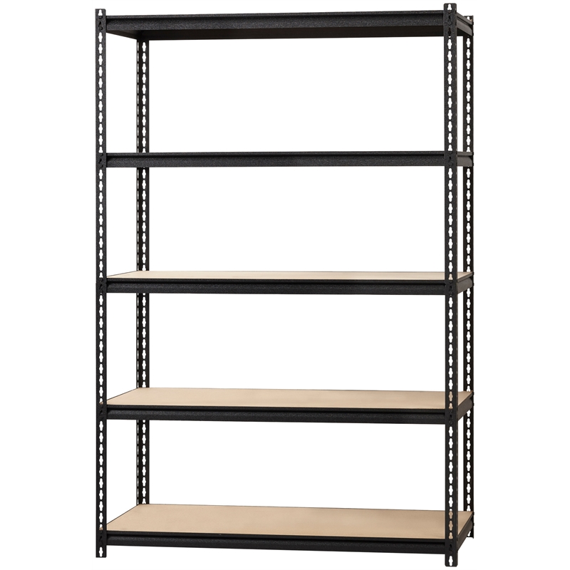 Iron Horse 2300 Riveted Metal Shelving 5-Shelf Unit 18D x 48W x 72H Black