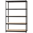 Iron Horse 2300 Riveted Metal Shelving 5-Shelf Unit 18D x 48W x 72H Black