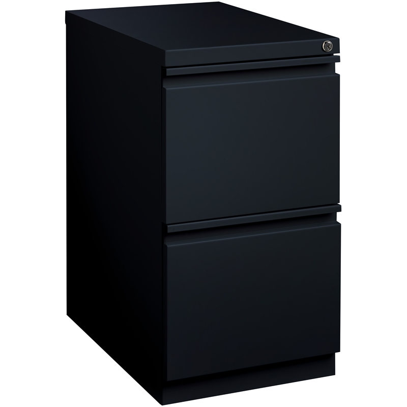 Hirsh 23-in Deep Mobile Pedestal File 2-Drawer File/File. Full Width Pull. Black