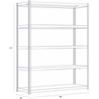 Iron Horse 3800 Riveted Metal Shelving 5-Shelf Unit 24D x 48W x 72H Black