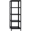 Space Solutions RTA 72-inch High Mobile 5-Shelf Metal Bookcase Black