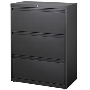 Hirsh 36-in Wide HL8000 Series Metal 3 Drawer Lateral File Cabinet Black