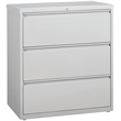 Hirsh 36-in Wide HL8000 Series Metal 3 Drawer Lateral File Cabinet Light Gray