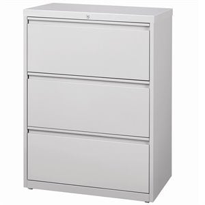 Hirsh 36-in Wide HL8000 Series Metal 3 Drawer Lateral File Cabinet Light Gray