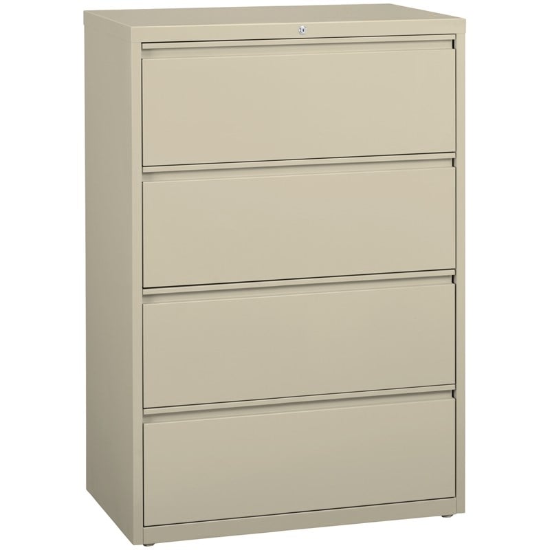 Hirsh 36-in Wide HL8000 Series Metal 4 Drawer Lateral File Cabinet Putty/Beige