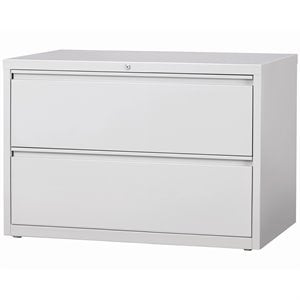 Hirsh 42-in Wide HL8000 Series 2-Drawer Metal Lateral File Cabinet in Light Gray
