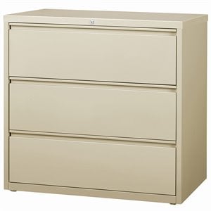 Hirsh 42-in Wide HL8000 Series Metal 3 Drawer Lateral File Cabinet Putty/Beige