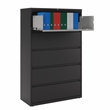 Hirsh 42-in Wide HL8000 Series Metal 5 Drawer Lateral File Cabinet Black