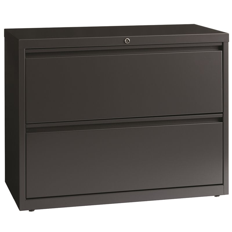 Hirsh 36-in Wide HL8000 Series Metal 2 Drawer Lateral File Cabinet in Charcoal