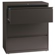 Hirsh 36-in Wide HL8000 Series Metal 3 Drawer Lateral File Cabinet Charcoal