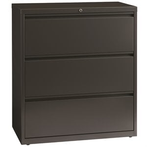 Hirsh 36-in Wide HL8000 Series Metal 3 Drawer Lateral File Cabinet Charcoal