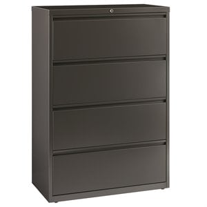 Hirsh 36-in Wide HL8000 Series Metal 4 Drawer Lateral File Cabinet Charcoal