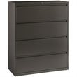Hirsh 42-in Wide HL8000 Series Metal 4 Drawer Lateral File Cabinet Charcoal