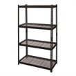 Hirsh 2300 Riveted Metal Wire Deck Shelving 4-Shelf Unit 18D x 36W x 60H Black